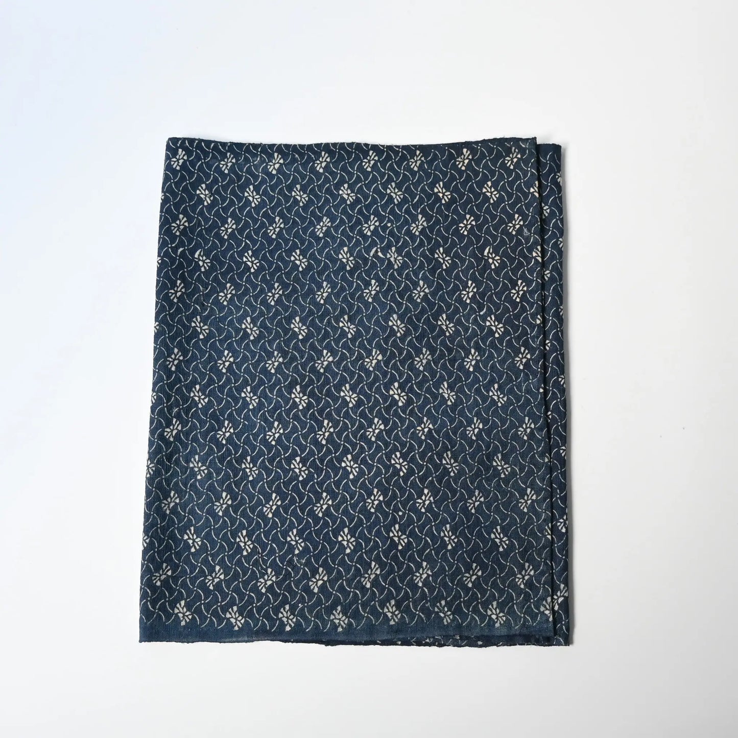 Antique Japanese indigo katazome dyed cotton with intricate small pattern from the early 20th century.