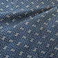 Detailed view of antique Japanese indigo katazome dyed cotton with intricate small pattern from the early 20th century.