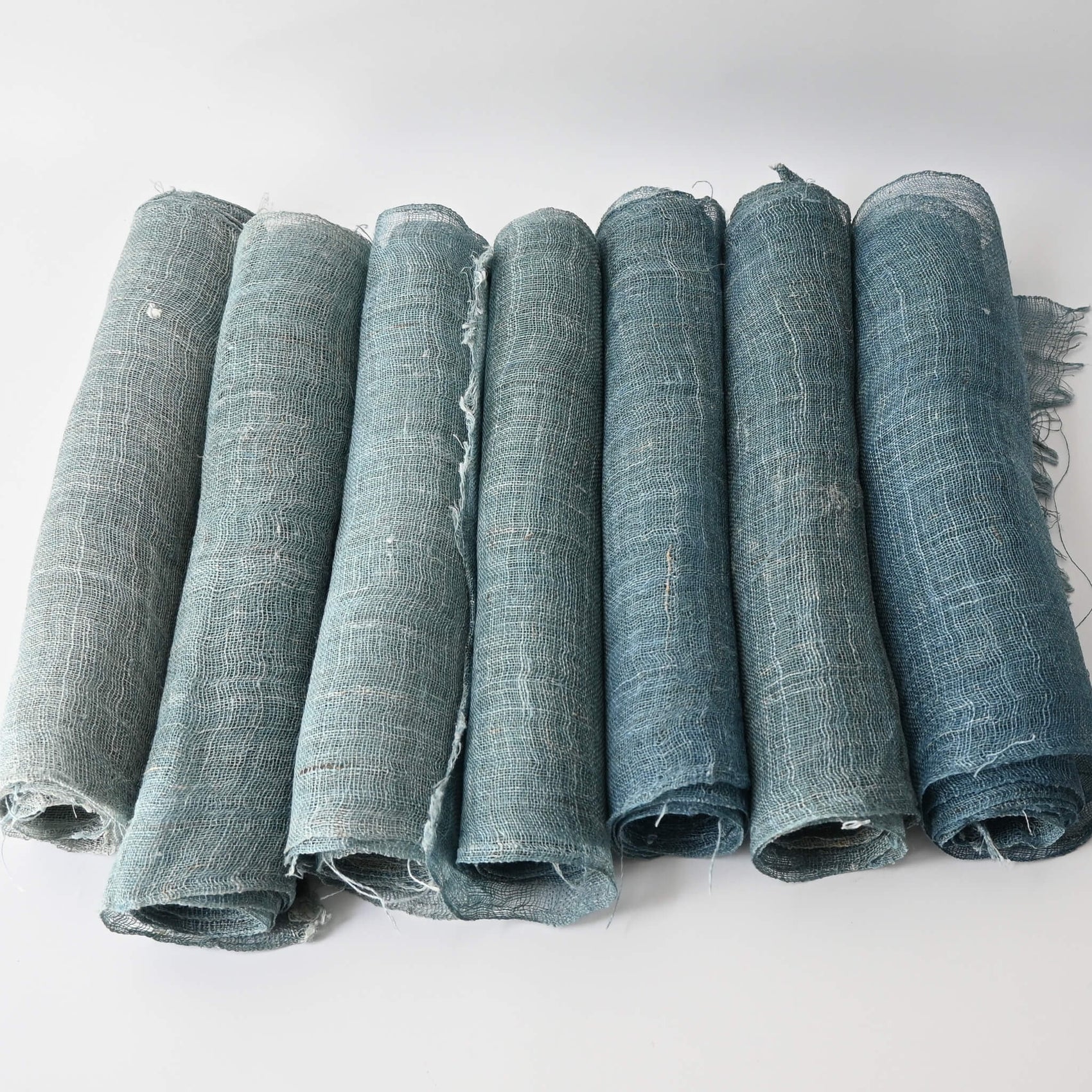 Antique Japanese indigo dyed hemp Kaya panels.