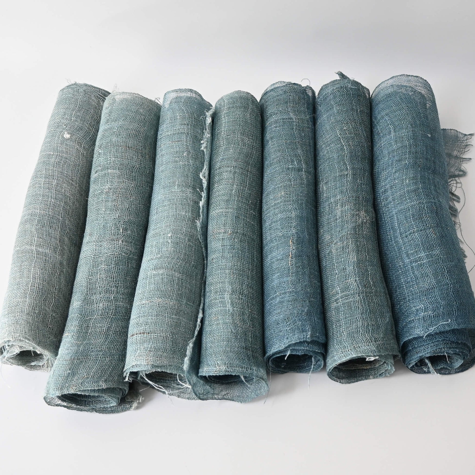 Antique Japanese indigo dyed hemp Kaya panels.