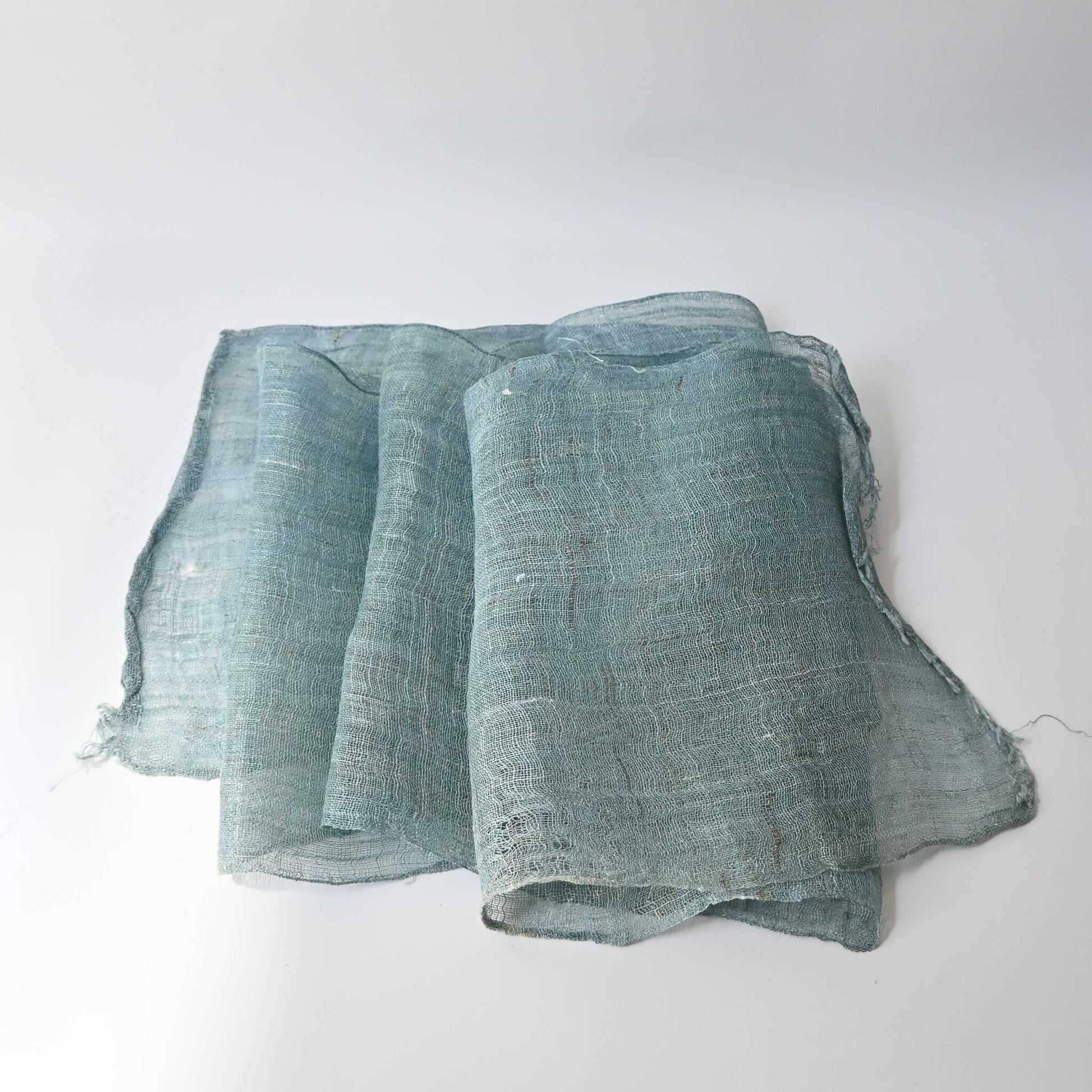 A single panel of antique Japanese indigo dyed hemp Kaya panel.