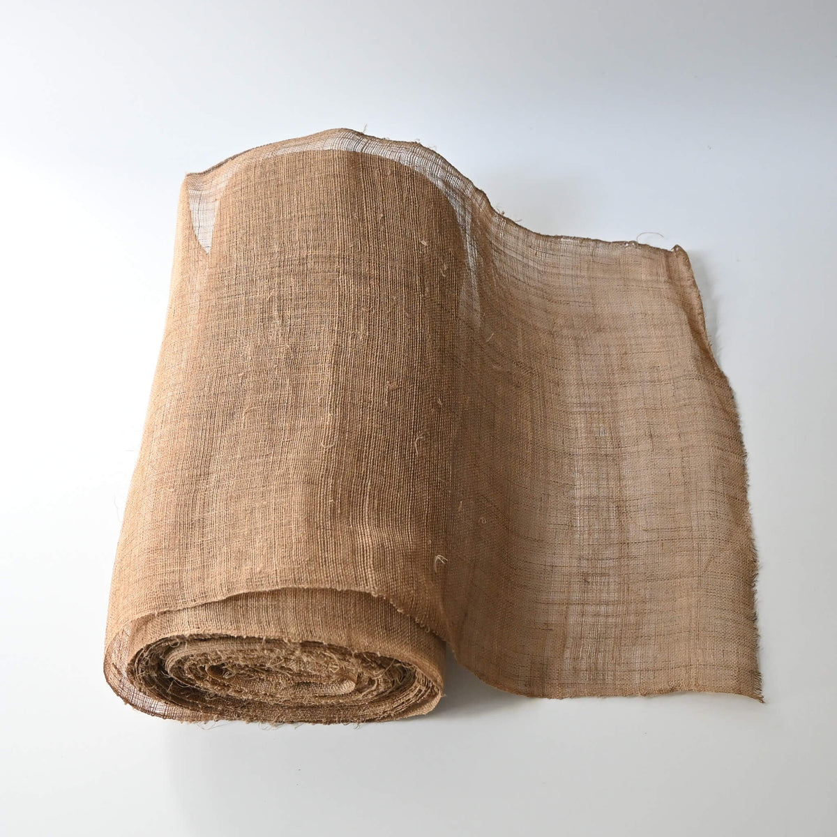 Antique Japanese natural hemp sold by the metre, open weave and coarse.