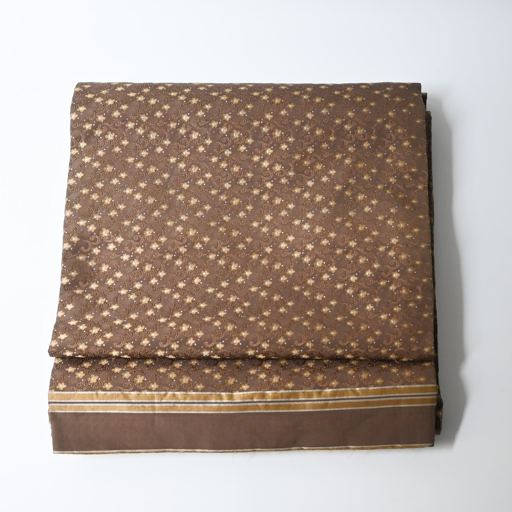 Antique Women's Silk Brocade Maru Obi Plum Blossom