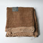 Antique Japanese natural brown six-panel hemp mosquito net Kaya with beautiful mends.