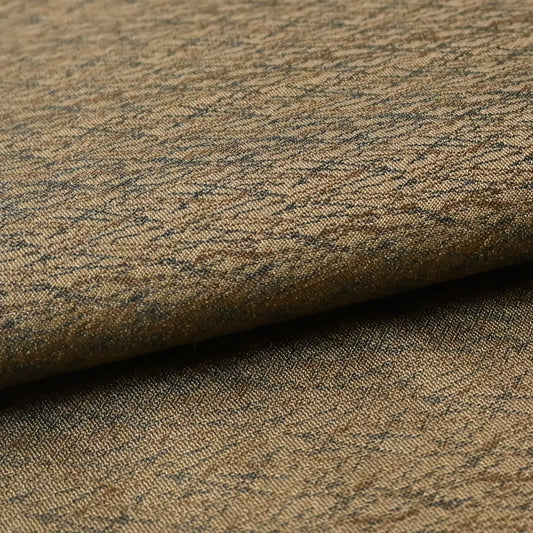 Detailed view of antique Japanese silk brocade Maru Obi with pine needle motif in dark khaki green.
