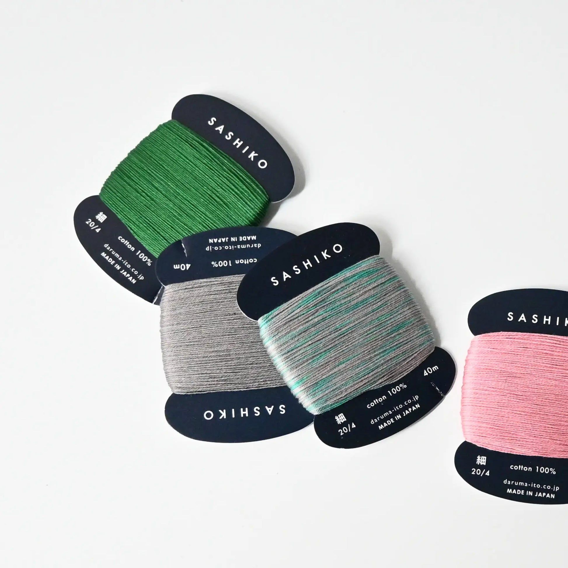 Sashiko thread from Daruma, ideal for sashiko stitching, visible mending, embroidery or various other needlework projects.