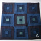 Handmade Indigo Log Cabin Patchwork Cushion Cover