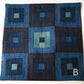 Handmade Indigo Log Cabin Patchwork Cushion Cover
