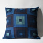 Handmade Indigo Log Cabin Patchwork Cushion Cover