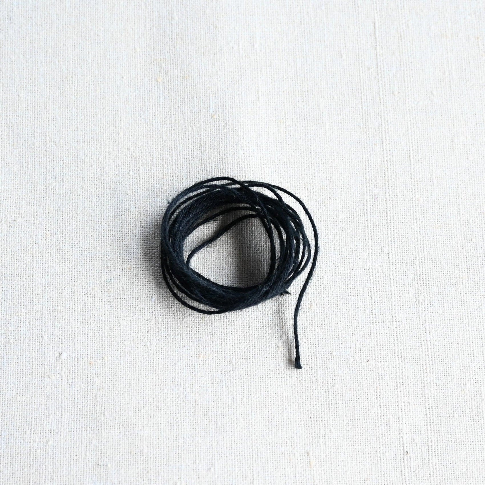 Authentic Japanese Hida sashiko threads in black on calico cotton.