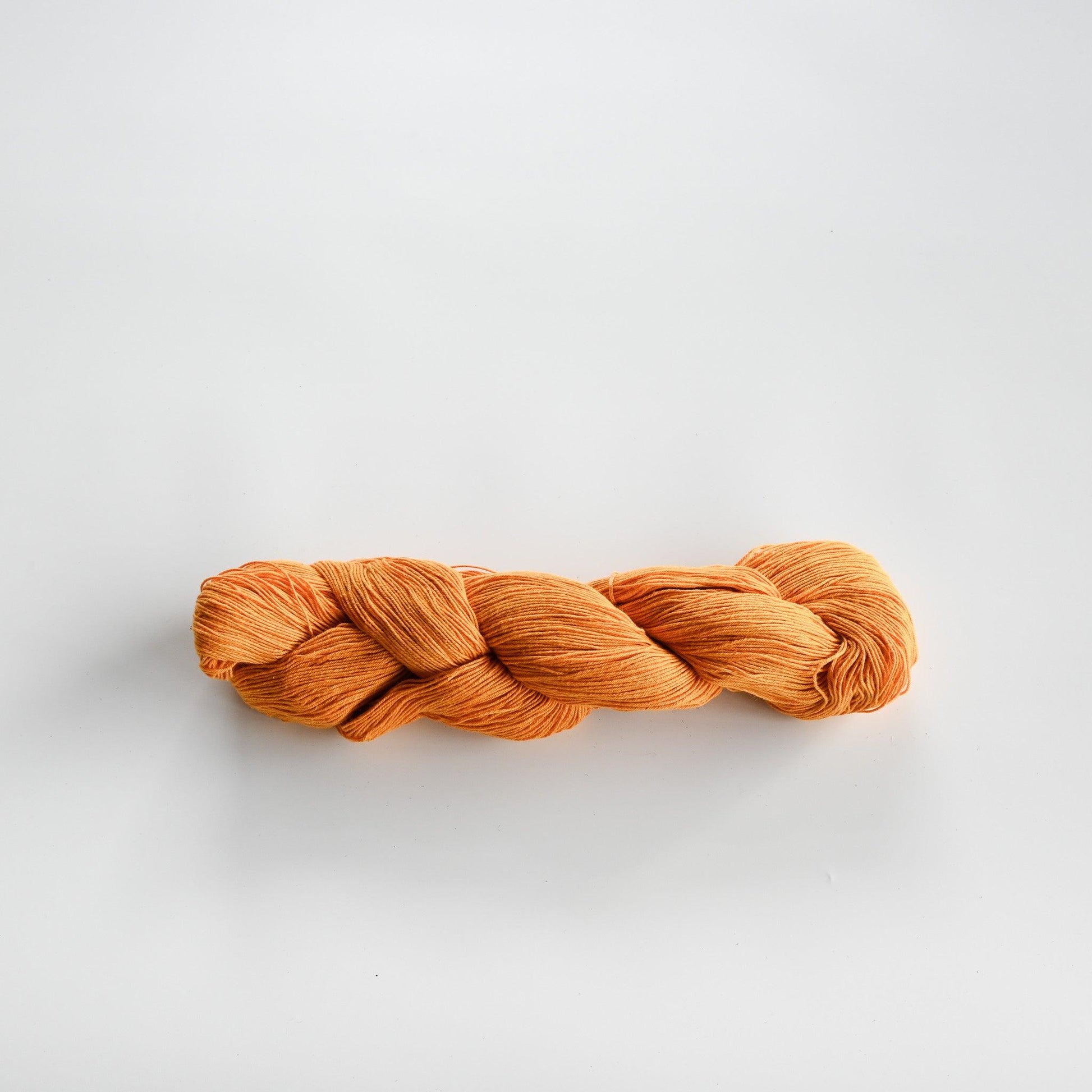 Authentic Japanese sashiko threads hank from Hida, Gifu, in mustard.
