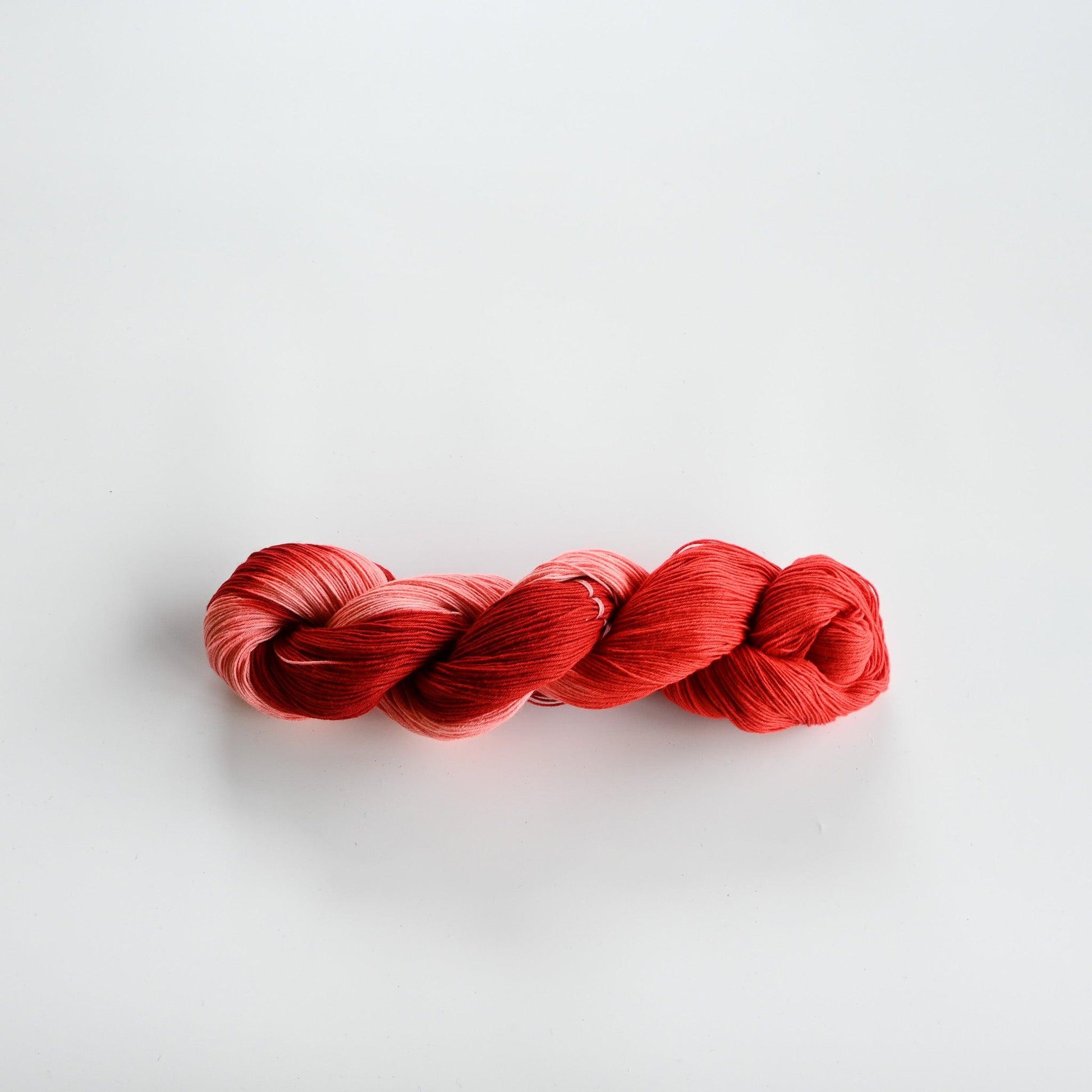 Authentic Japanese sashiko threads hank from Hida, Gifu, in red gradation.
