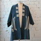 Rare vintage indigo cotton hanten, belonged to a local rescue organization that assisted people during floods and fires,