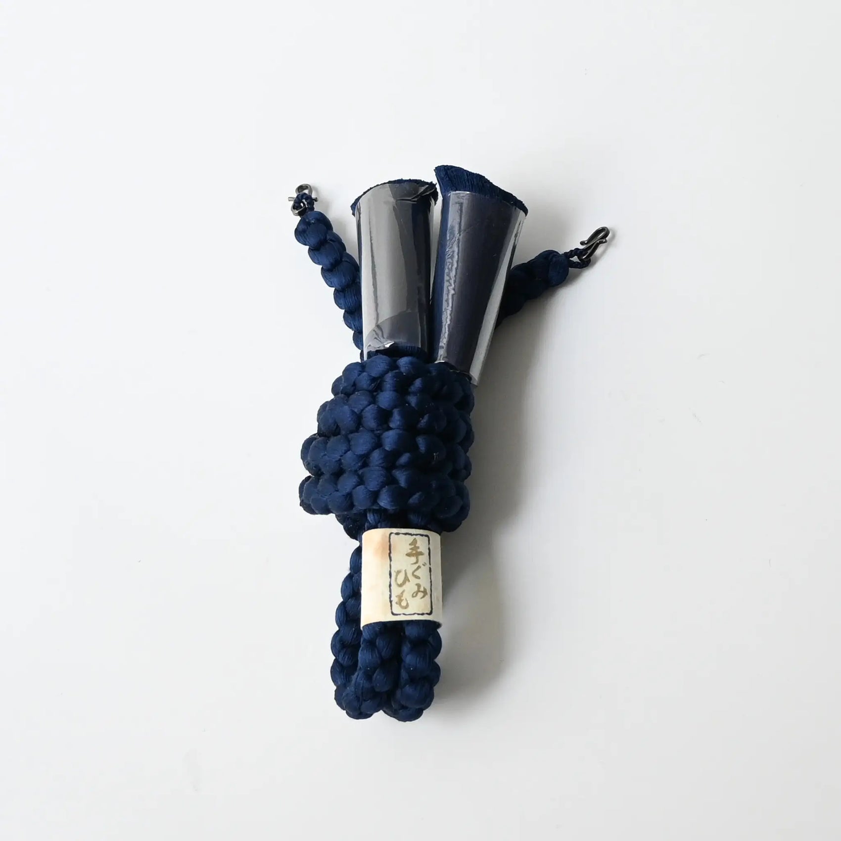 Vintage/recycled men's haorihimo, silk braided cords in deep blue.