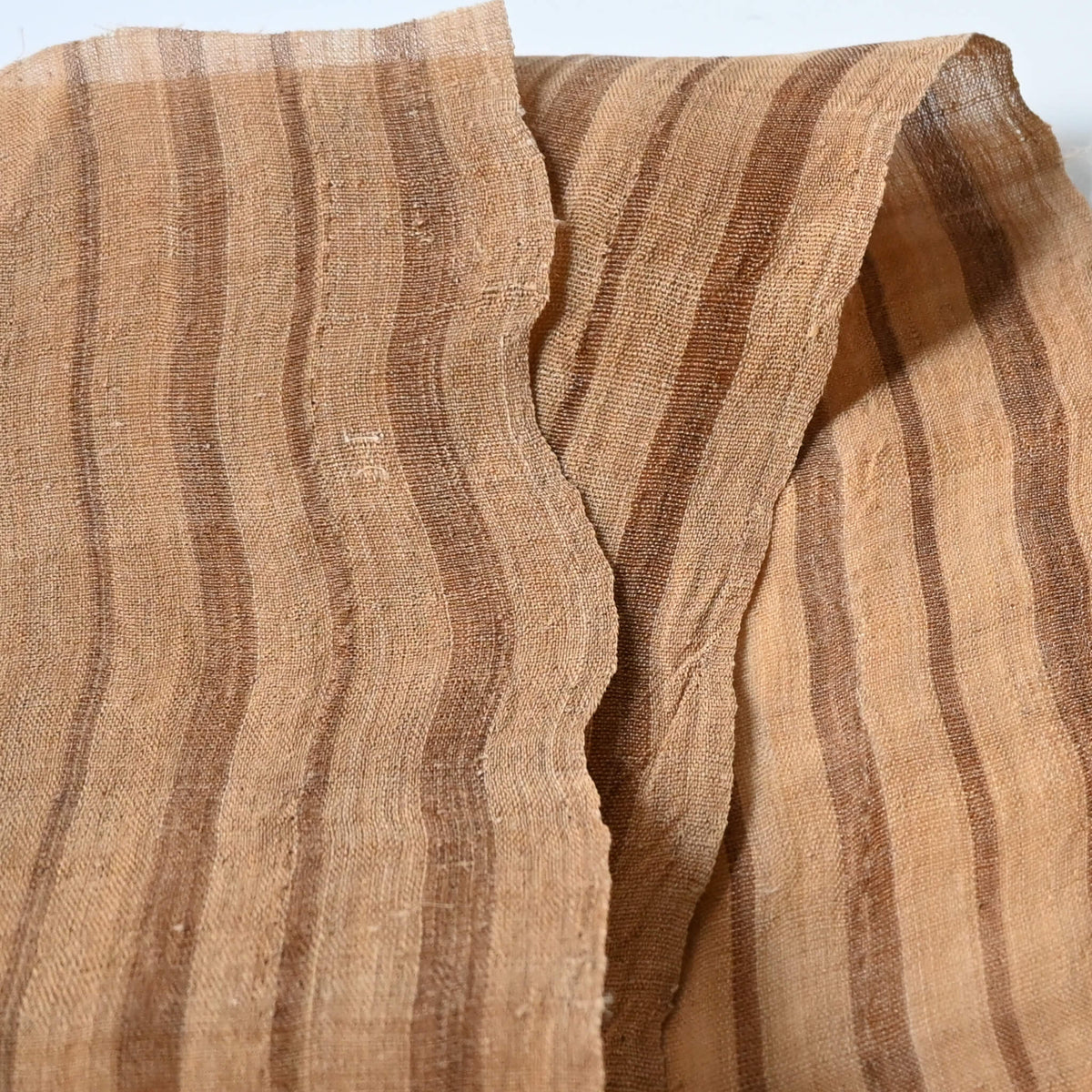 Close-up view of vintage collectable bashofu banana fibre textile fragment from Okinawa in Japan.