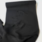 Full view of vintage Japanese black silk jacquard kimono fabric with floral motif, has a soft handle and drapes well.