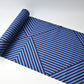 Vintage traditional Japanese men's yukata cotton fabric with bold geometric stripe pattern in bright blue and navy.