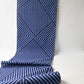 Vintage traditional Japanese men's yukata cotton fabric with bold geometric stripe pattern in bright blue and navy.
