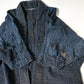 Vintage Japanese Boro indigo cotton Noragi from the early to mid-20th century.