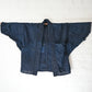 Full view of vintage Japanese Boro indigo cotton Noragi from the early to mid-20th century.