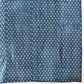 Detailed view of vintage Boro  indigo Kasuri cotton futon cover with patches and stitches.