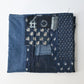 Vintage Boro  indigo Kasuri cotton futon cover with full of character.