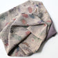 Vintage Japanese Chirimen silk crepe kimono fabric piece in muted mauve tones with floral motif, works well as a scarf.