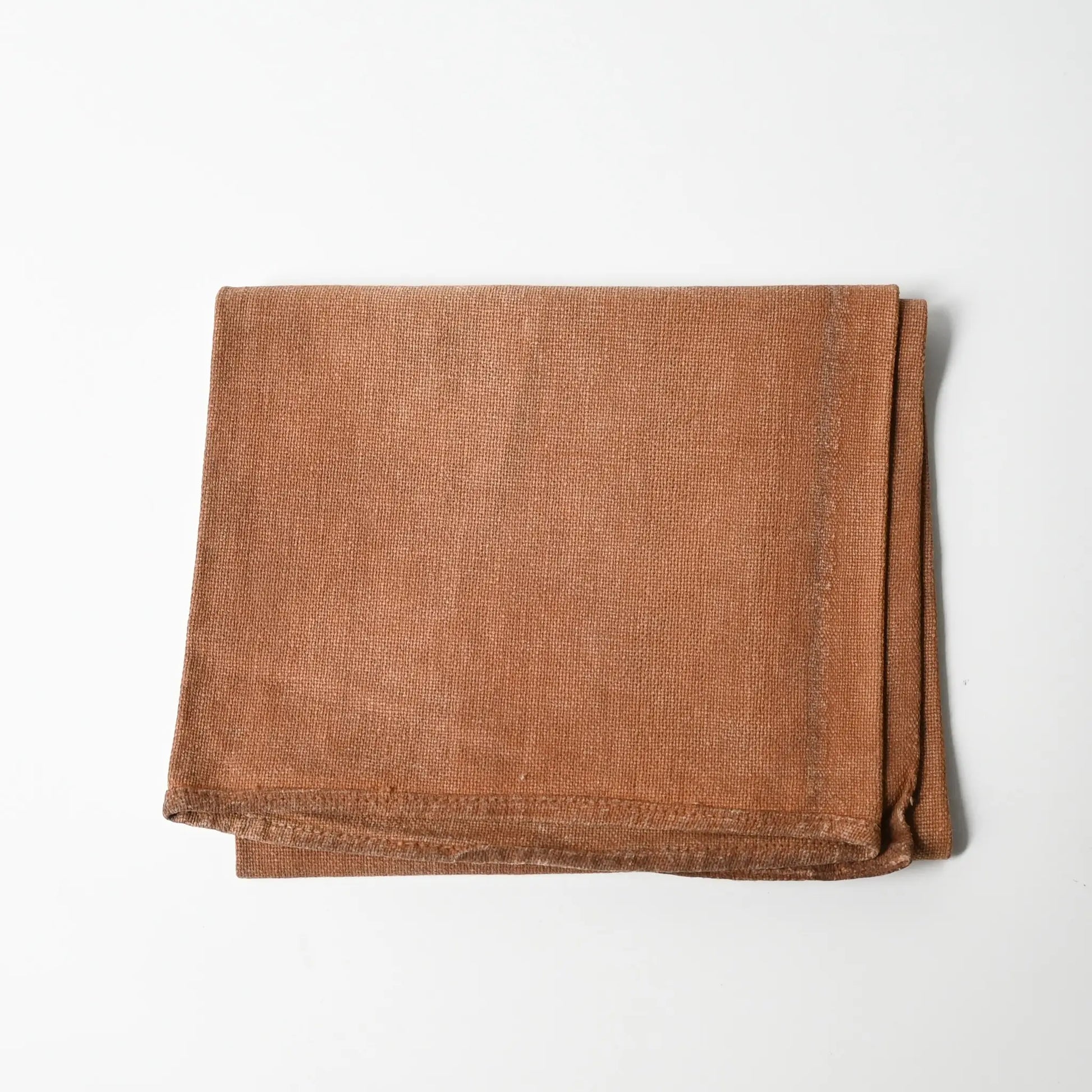 Vintage heavy cotton sake bag called Sakabukuro, dyed with kakishibu fermented persimmon juice.