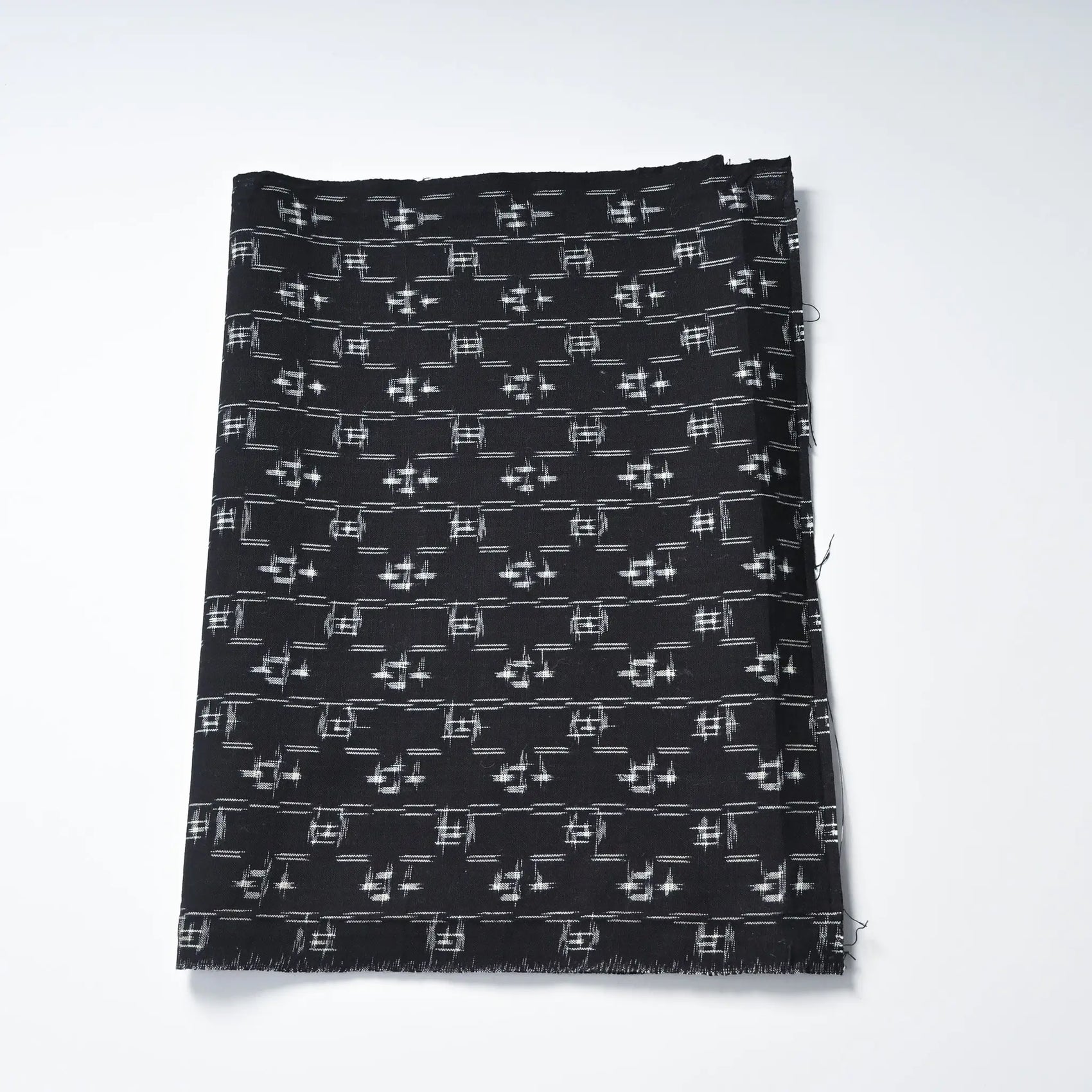 Vintage Japanese dark navy kasuri kimono fabric cotton with a soft feel.