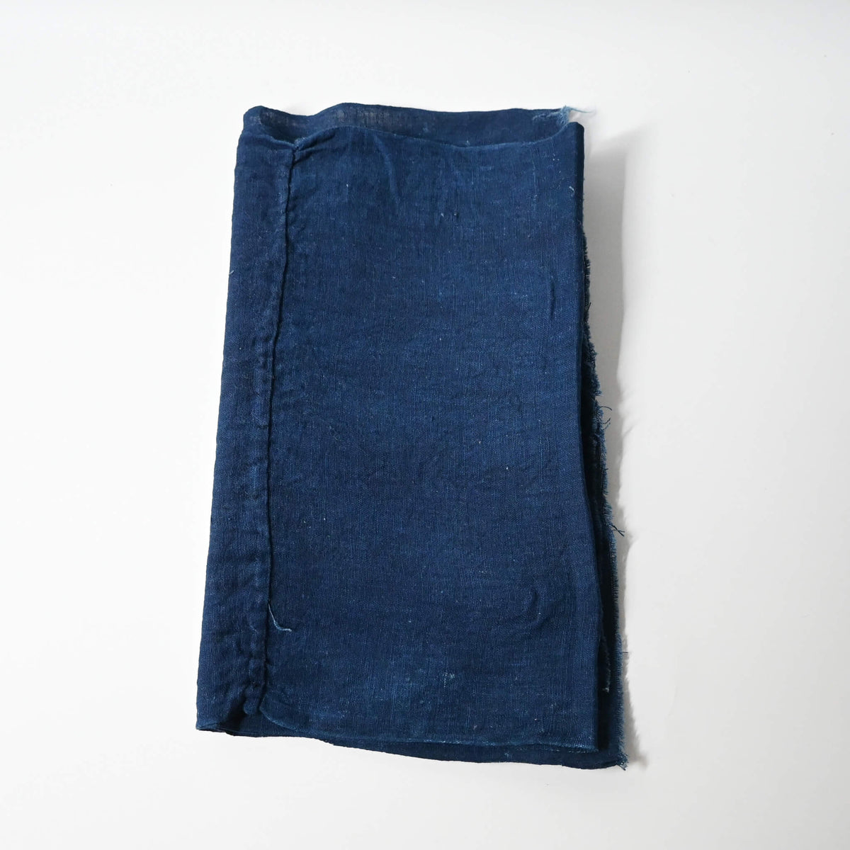 Vintage Japanese slightly open weave cotton dyed in deep indigo blue.