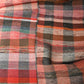 Close-upl view of vintage Japanese five-panel Sakiori rag-weaving textile made from recycled old kimono and futon fabrics. 