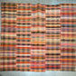Full view of vintage Japanese five-panel Sakiori rag-weaving textile made from recycled old kimono and futon fabrics. 