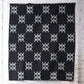 Full view of vintage four-panel indigo egasuri cotton futon cover.