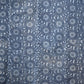 Vintage four-panel indigo katazome dyed cotton futon cover with chrysanthemum arabesque motif.