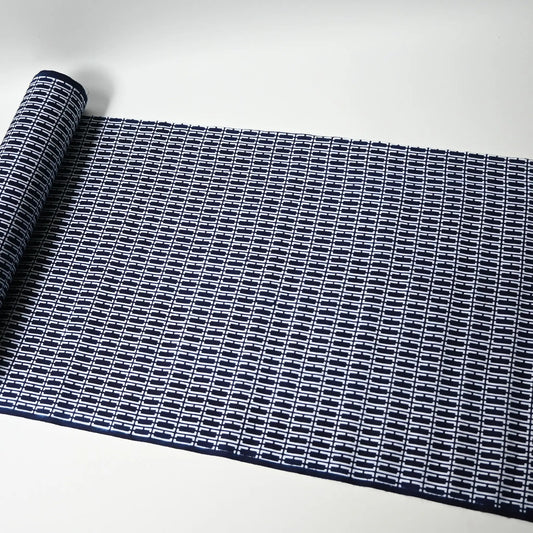 Full view of vintage traditional Japanese men's yukata cotton fabric sold by the metre.