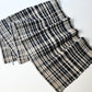 Full view of vintage Japanese indigo hand-loomed check cotton.