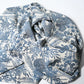 Vintage heavy silk crepe Chirimen kimono fabric with indigo floral pattern drapes well. 