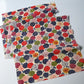 Vintage heavy silk crepe, Chirimen, kimono fabric piece with multicolour chrysanthemum motif.