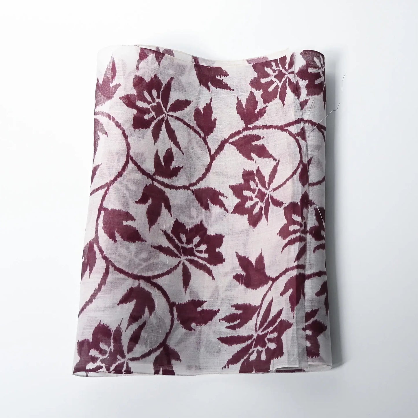 Vintage Hemp Kimono Fabric with Clematis Motif