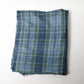 Vintage Japanese soft indigo and green tartan check cotton futon cover from the mid-20th century.