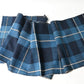 Full view of vintage Japanese indigo cotton futon cover panel with bold check pattern.