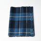 Vintage Japanese indigo cotton futon cover panel with bold check pattern.