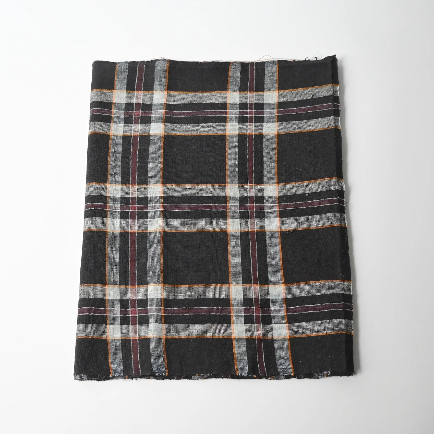 Vintage indigo check cotton piece from a futon cover, mid-20th century.