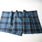Full view of vintage indigo check cotton futon cover panel.