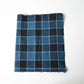 Vintage Japanese indigo check cotton futon cover panel with a bold grid pattern in deep and mid-tone blues.