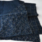 Detail of Vintage indigo cotton furoshiki with reinforced traditional Japanese sashiko stitch around the  corners.