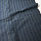 Detailed view of vintage Japanese indigo stripe cotton large furoshiki from the mid-20th century.