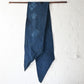 Full view of rare vintage indigo cotton tube cloth with mends.