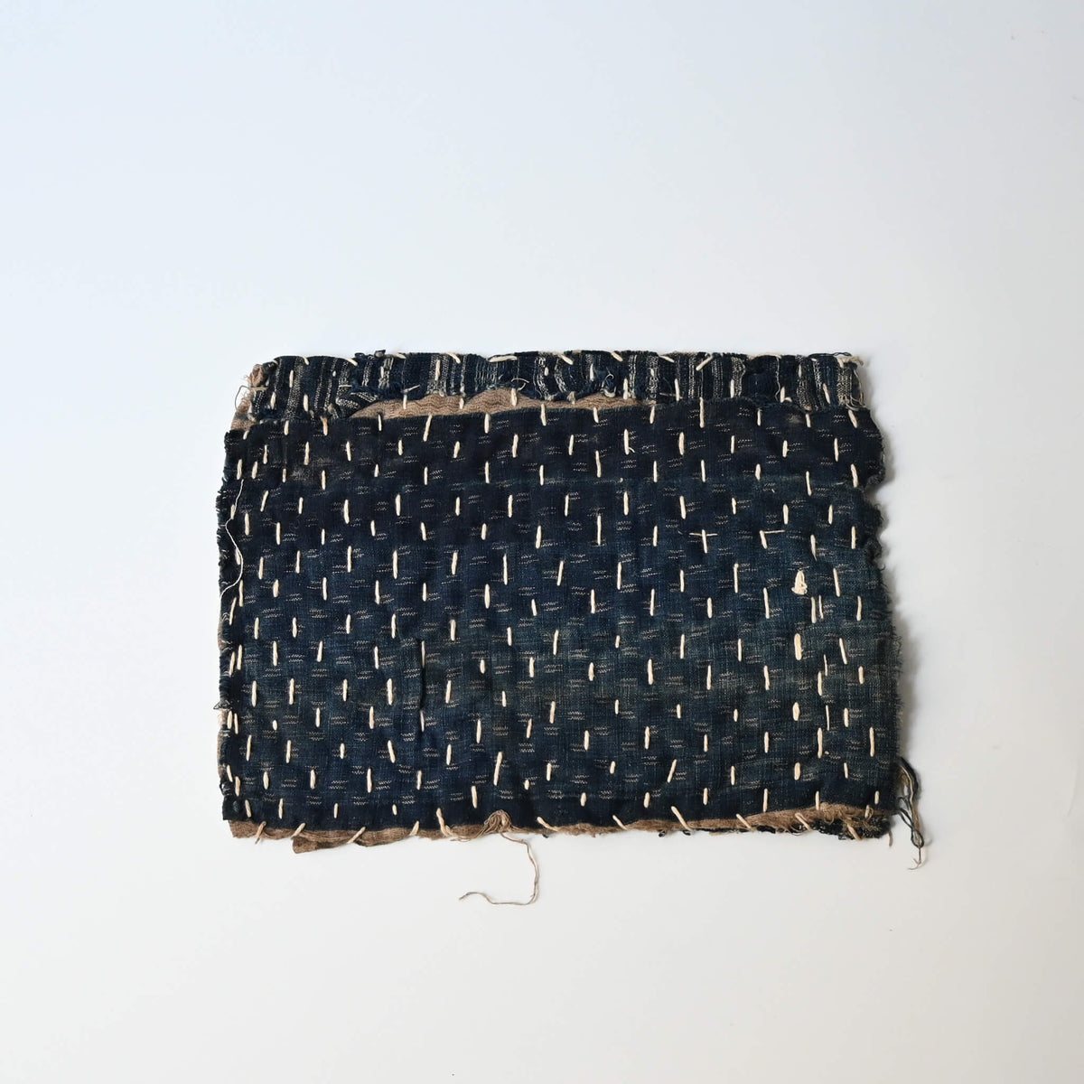 Vintage Japanese zokin made from old recycled indigo cotton pieces with sashiko stitching.