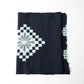 Vintage indigo Egasuri cotton piece with bold motif from the mid-20th Century.
